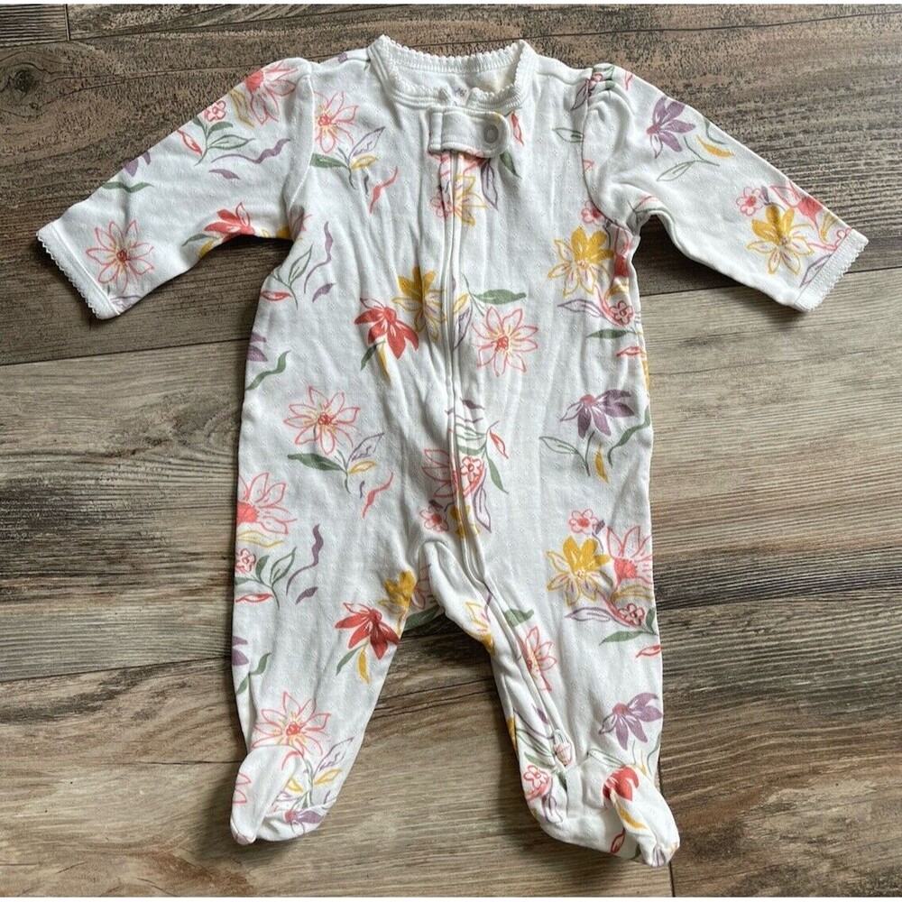 Carter's Floral & Hearts Sleepers Footies Pajamas  2-Way Zipper 3M Lot of 3 NWOT - Picture 3 of 14